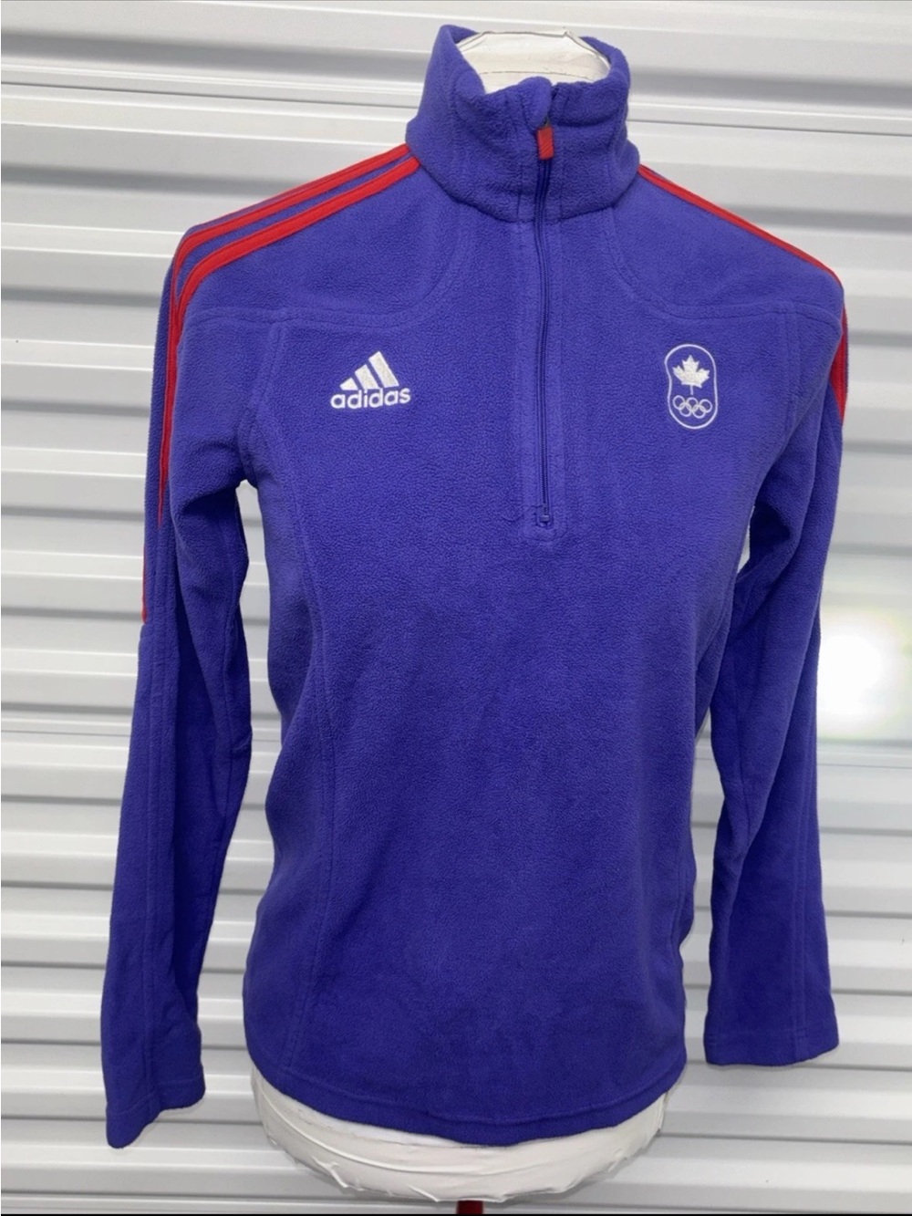 Adidas Climawarm 2013 Rare Canada Olympic Team 1/4 Zip Fleece Woman’s SZ.S